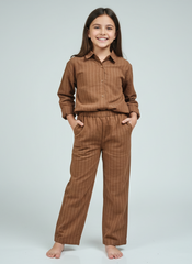 Caramel Striped Cord Set