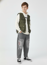 UrbanEdge Distressed Patch Jeans