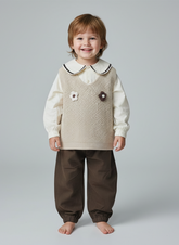 Cozy Bloom Knit Vest Set