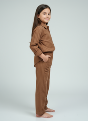 Caramel Striped Cord Set