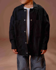 Midnight Blue Utility Overshirt – Effortless Minimalism