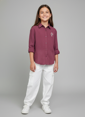 Mulberry Bloom Embroidered Shirt