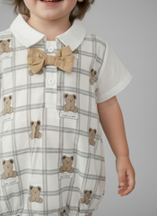 Teddy Charm Bow Romper