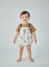 Playful Pals Checkered Romper Set