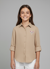 Blossom Embroidered Button-Up Shirt