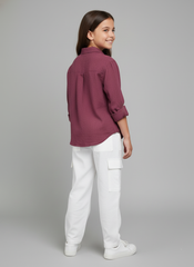 Mulberry Bloom Embroidered Shirt