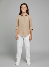 Blossom Embroidered Button-Up Shirt