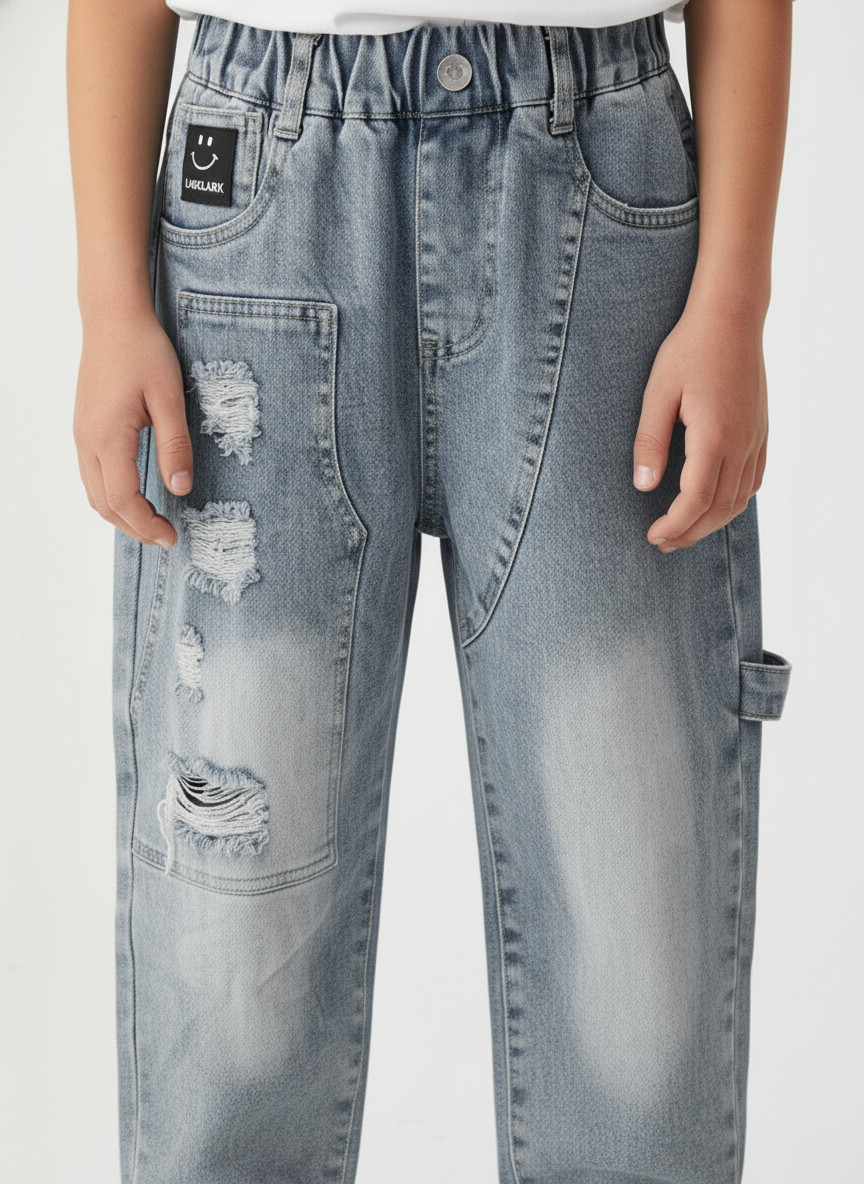 StreetSmiles Relaxed Fit Distressed Jeans