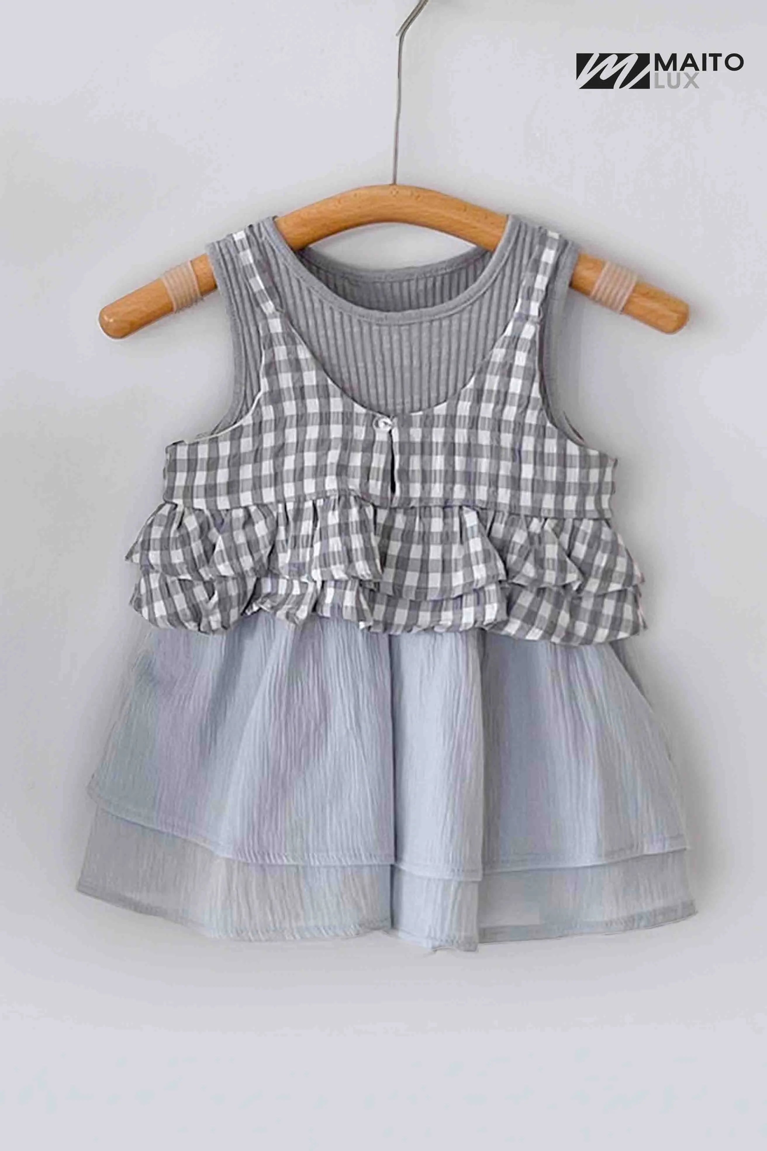 Sweet Gingham Ruffle Set – A Whimsical Charm for Your Little One