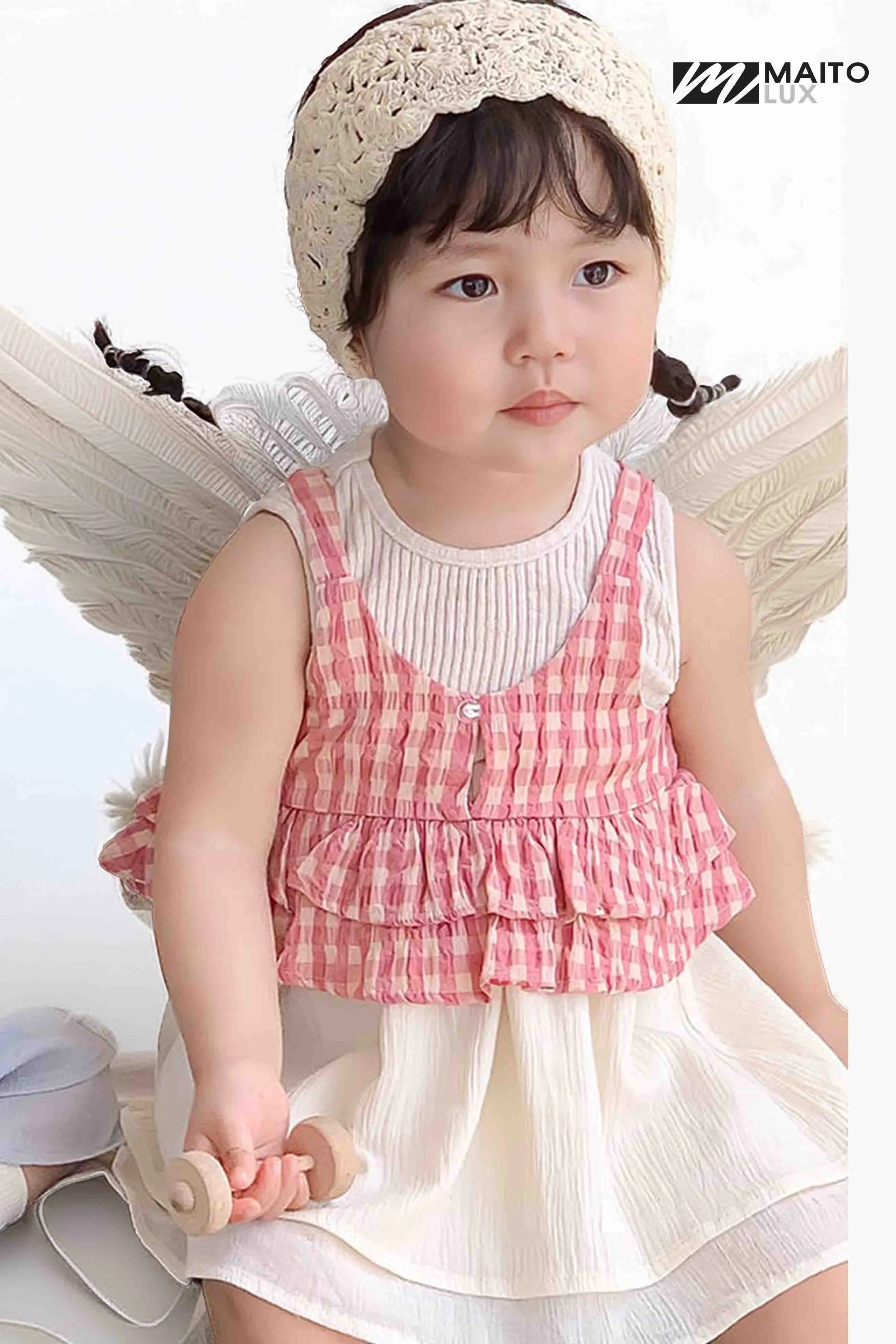 Sweet Gingham Ruffle Set – A Whimsical Charm for Your Little One