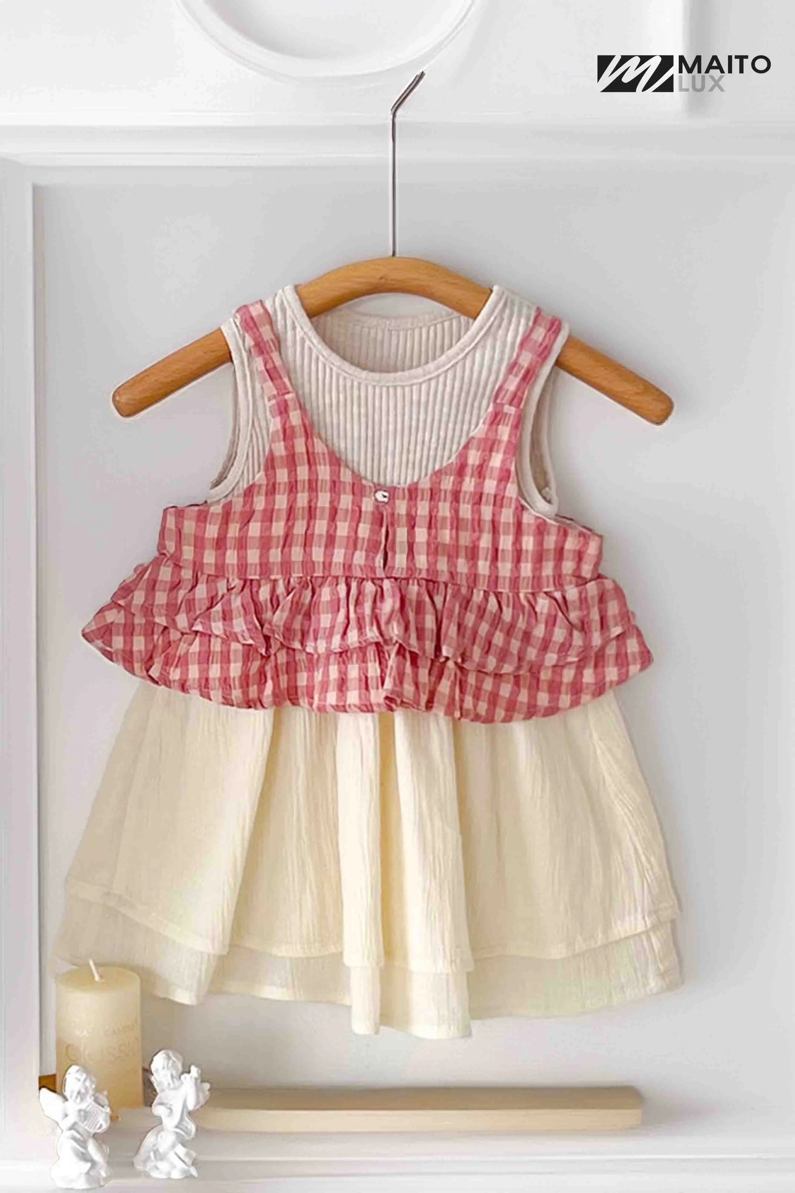 Sweet Gingham Ruffle Set – A Whimsical Charm for Your Little One