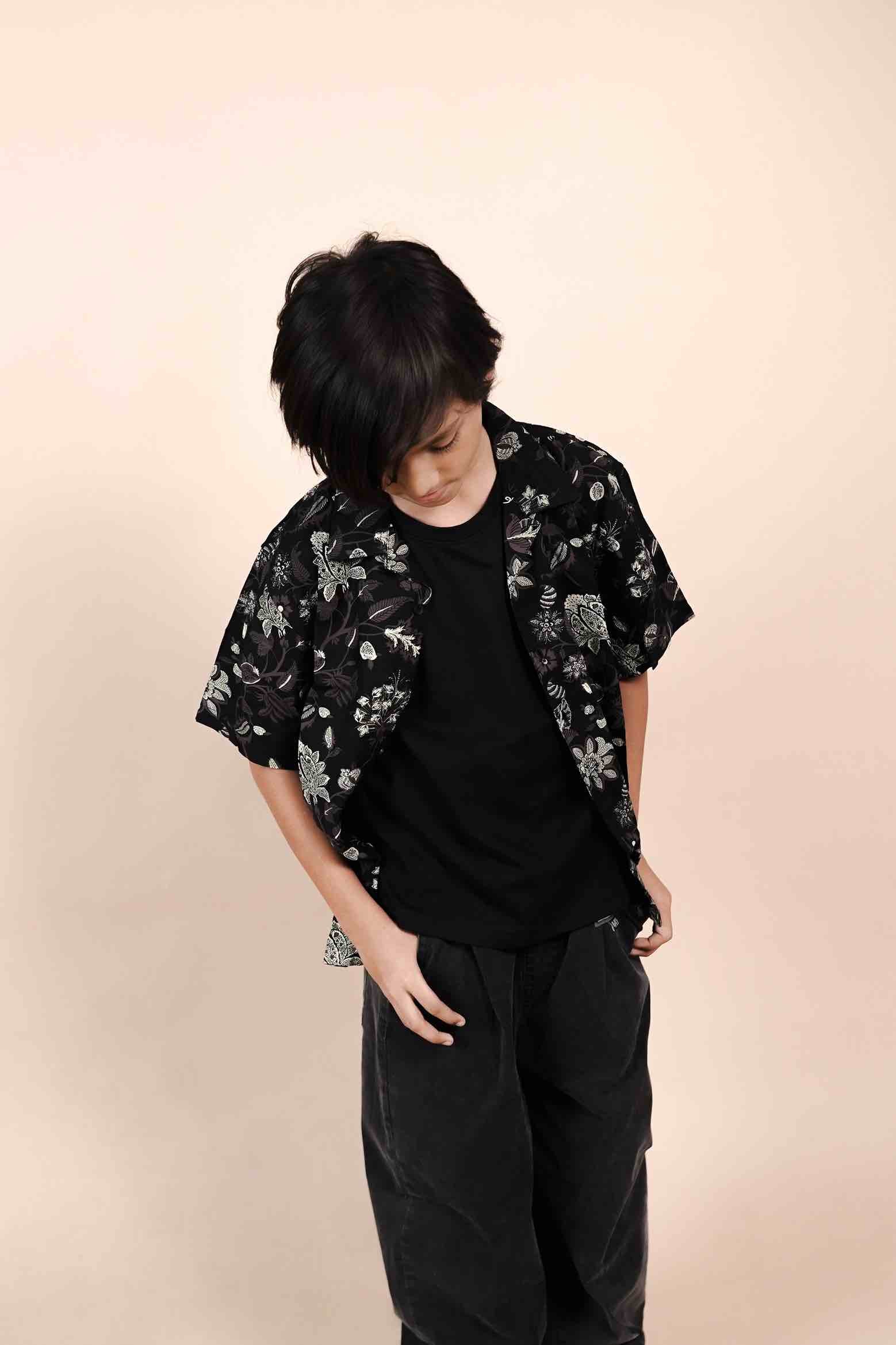 Floral Print Short Sleeve Shirt for Kids