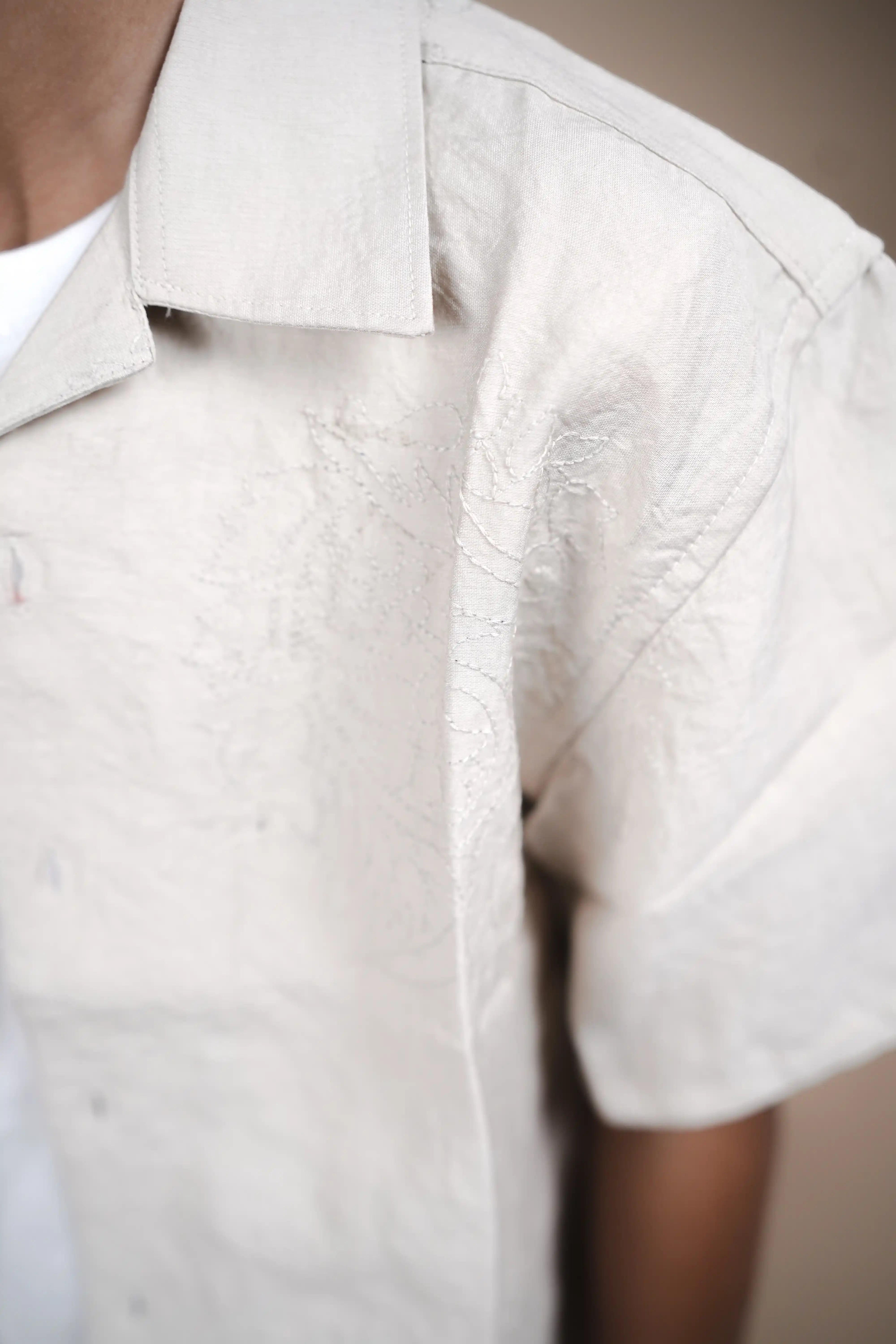 Embroidered imported fabric shirt  for boys