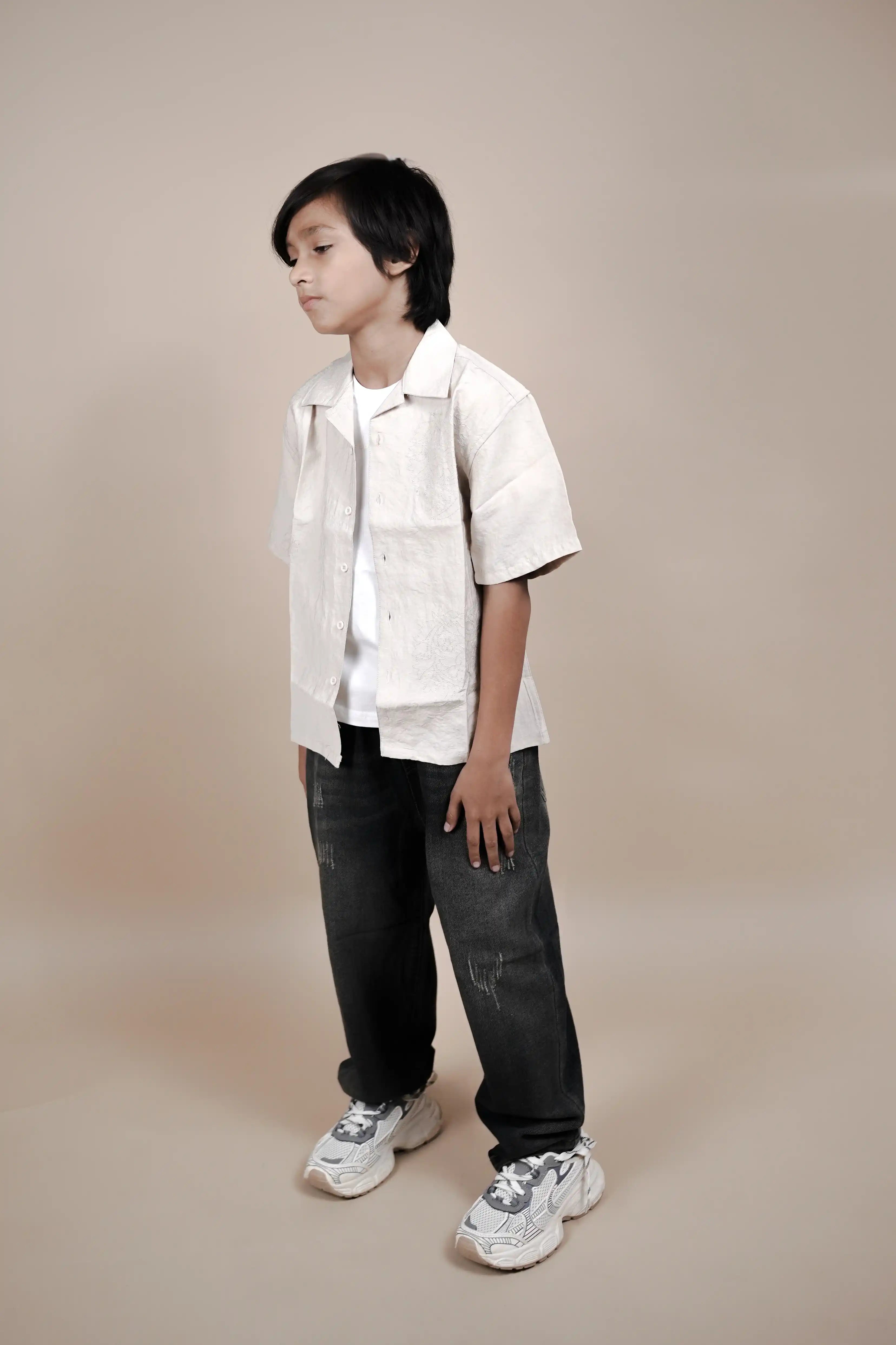 Embroidered imported fabric shirt  for boys