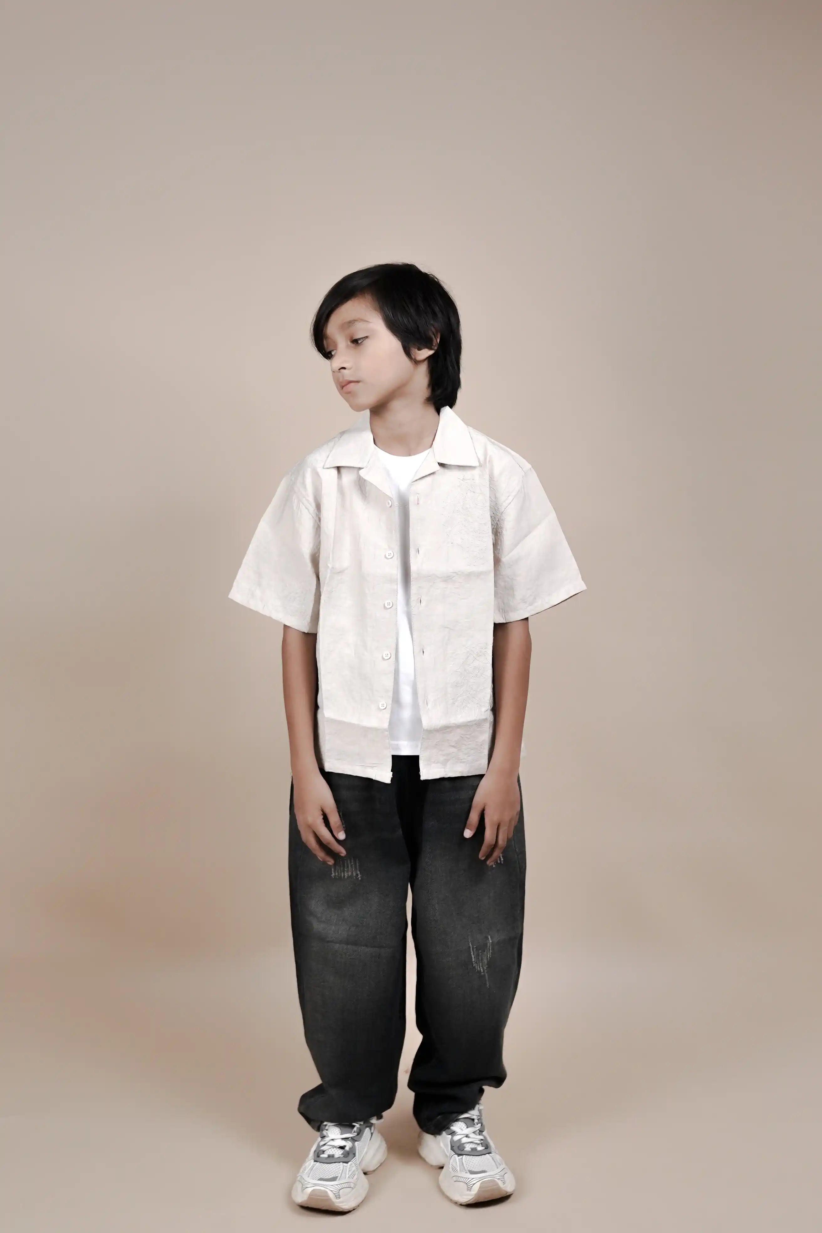 Embroidered imported fabric shirt  for boys