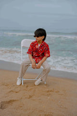 Floral Print Short Sleeve Shirt for Kids