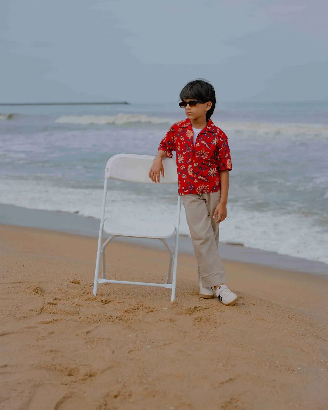 Floral Print Short Sleeve Shirt for Kids