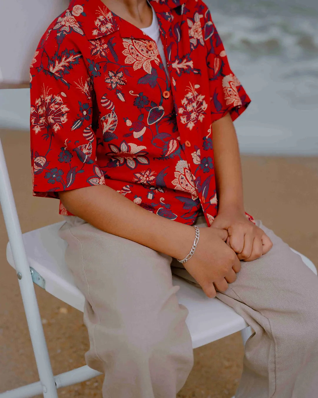 Floral Print Short Sleeve Shirt for Kids