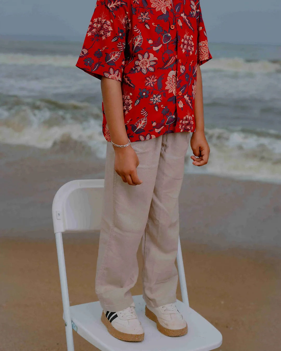 Floral Print Short Sleeve Shirt for Kids