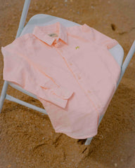 Lightweight Long-Sleeve Button-Up Shirt with Minimalist Detailing Linen