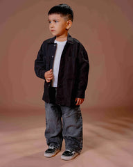 Midnight Blue Utility Overshirt – Effortless Minimalism