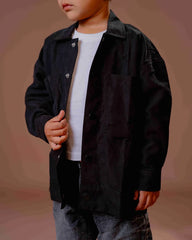 Midnight Blue Utility Overshirt – Effortless Minimalism