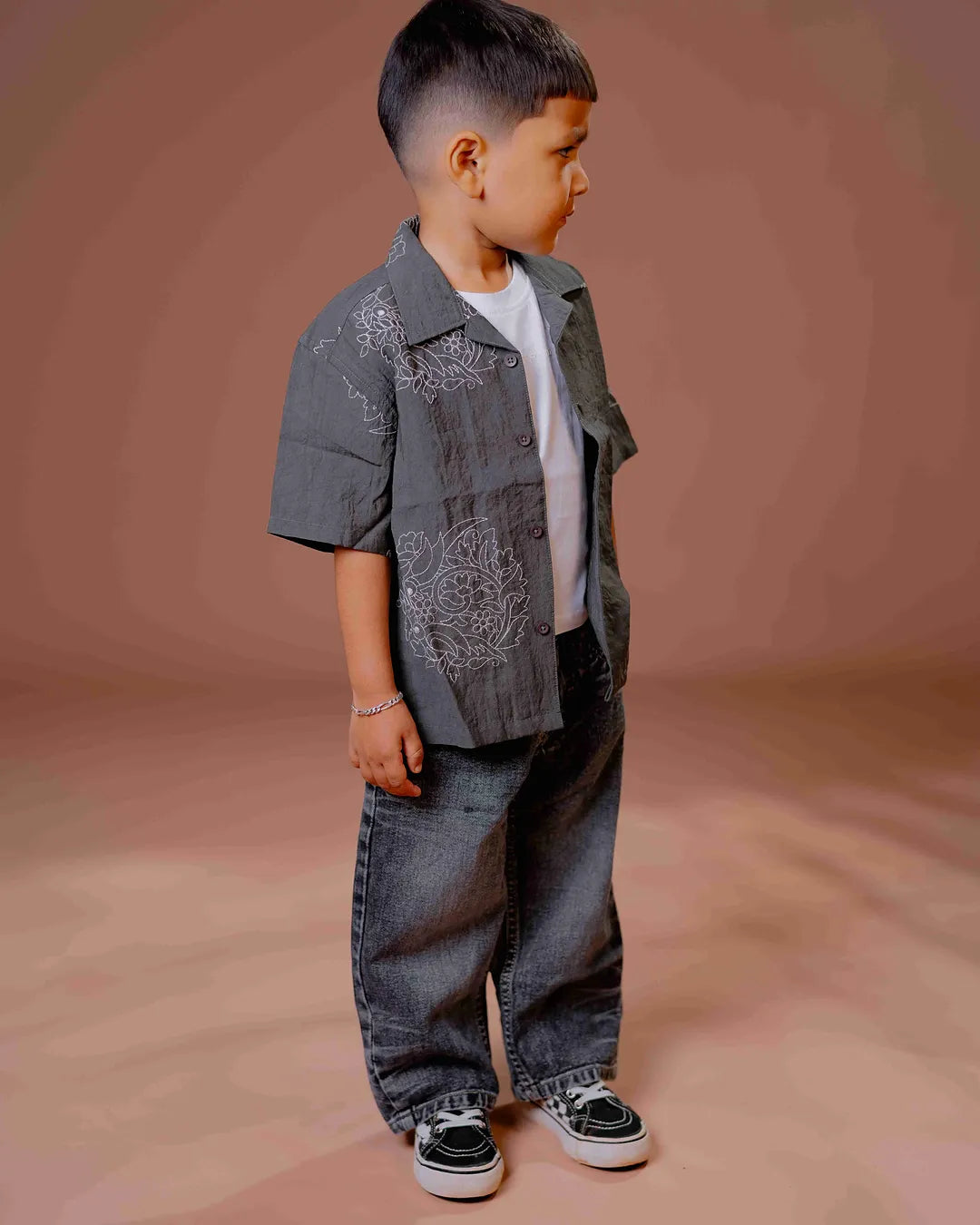 Embroidered imported fabric shirt  for boys