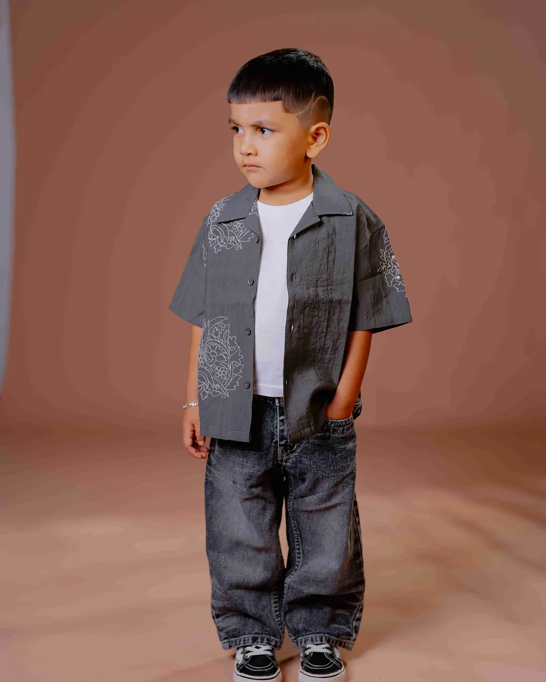 Embroidered imported fabric shirt  for boys