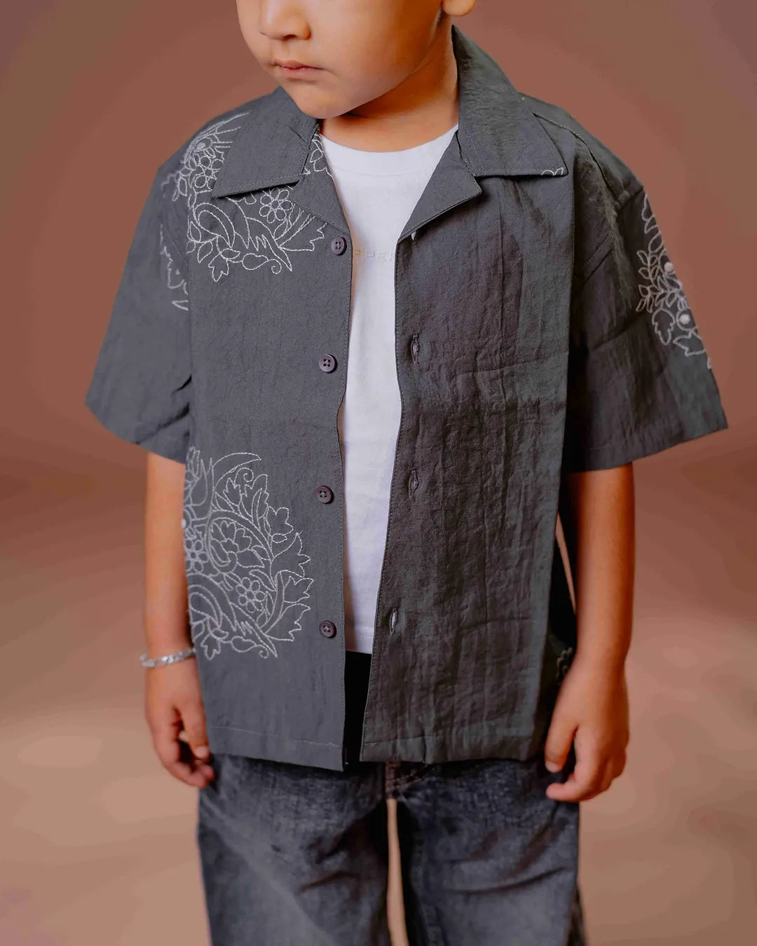 Embroidered imported fabric shirt  for boys