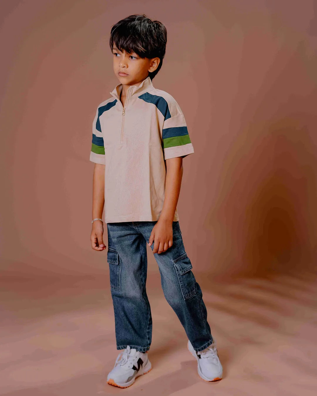 Kids Sporty Half-Zip T-Shirt – Casual &amp; Trendy