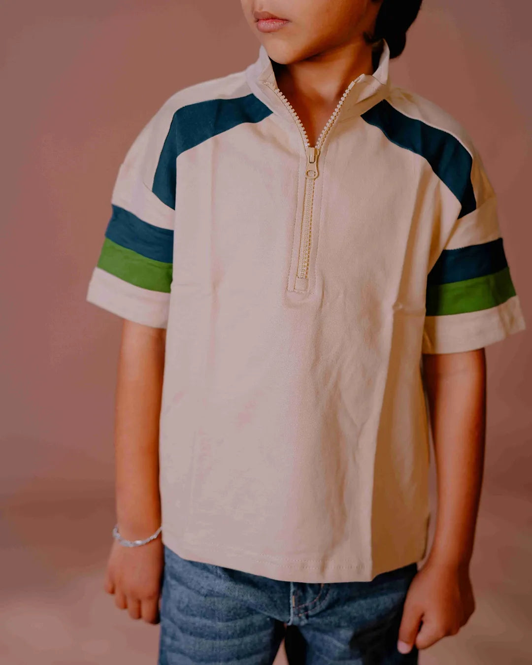 Kids Sporty Half-Zip T-Shirt – Casual &amp; Trendy