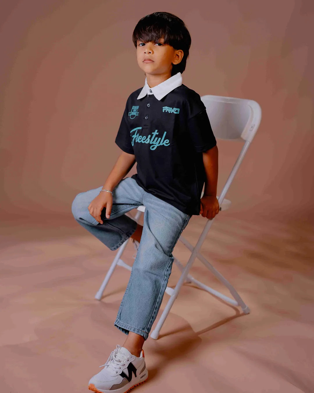 Kids Freestyle Polo T-Shirt – Trendy Contrast Collar