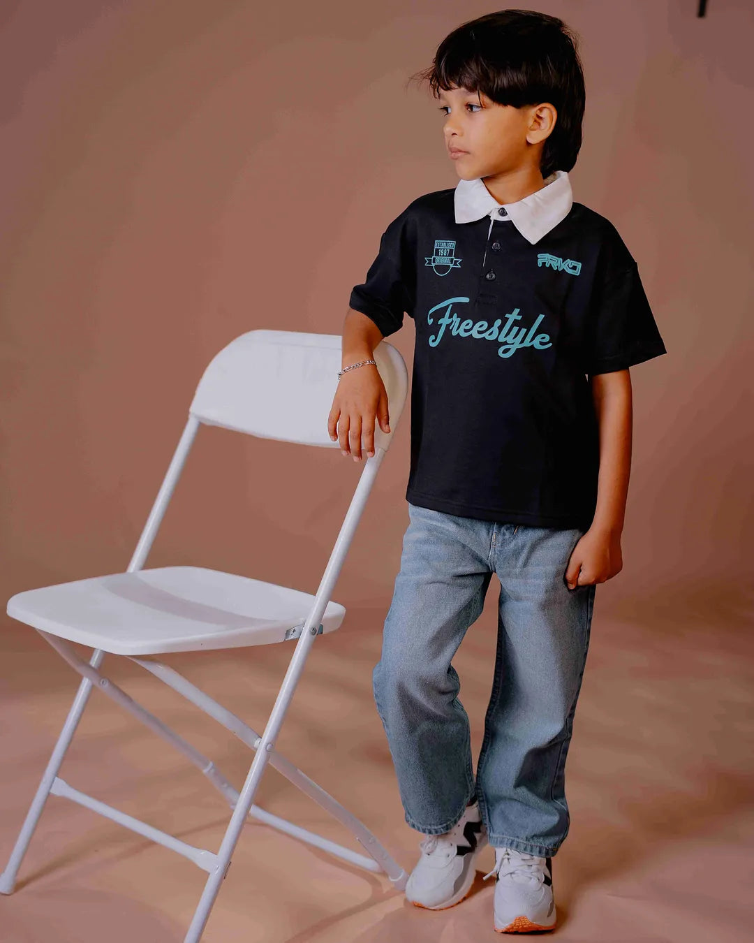 Kids Freestyle Polo T-Shirt – Trendy Contrast Collar