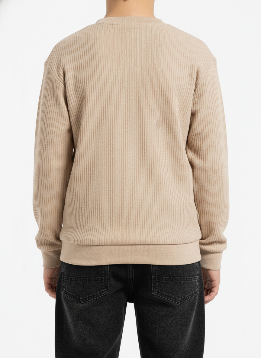 UrbanEase Beige Textured Sweatshirt