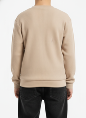UrbanEase Beige Textured Sweatshirt