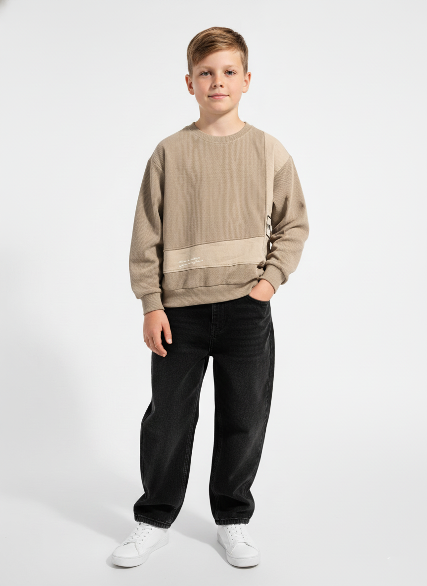 SandTone Textured Crew Sweatshirt