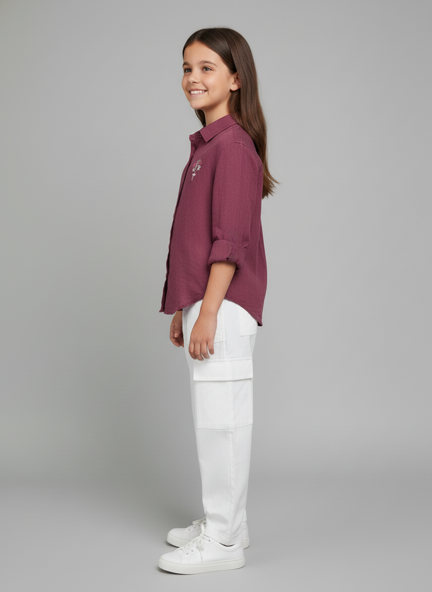 Mulberry Bloom Embroidered Shirt