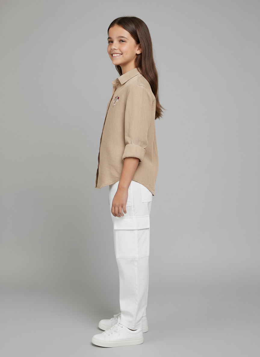 Blossom Embroidered Button-Up Shirt