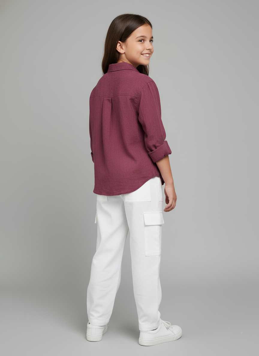 Mulberry Bloom Embroidered Shirt