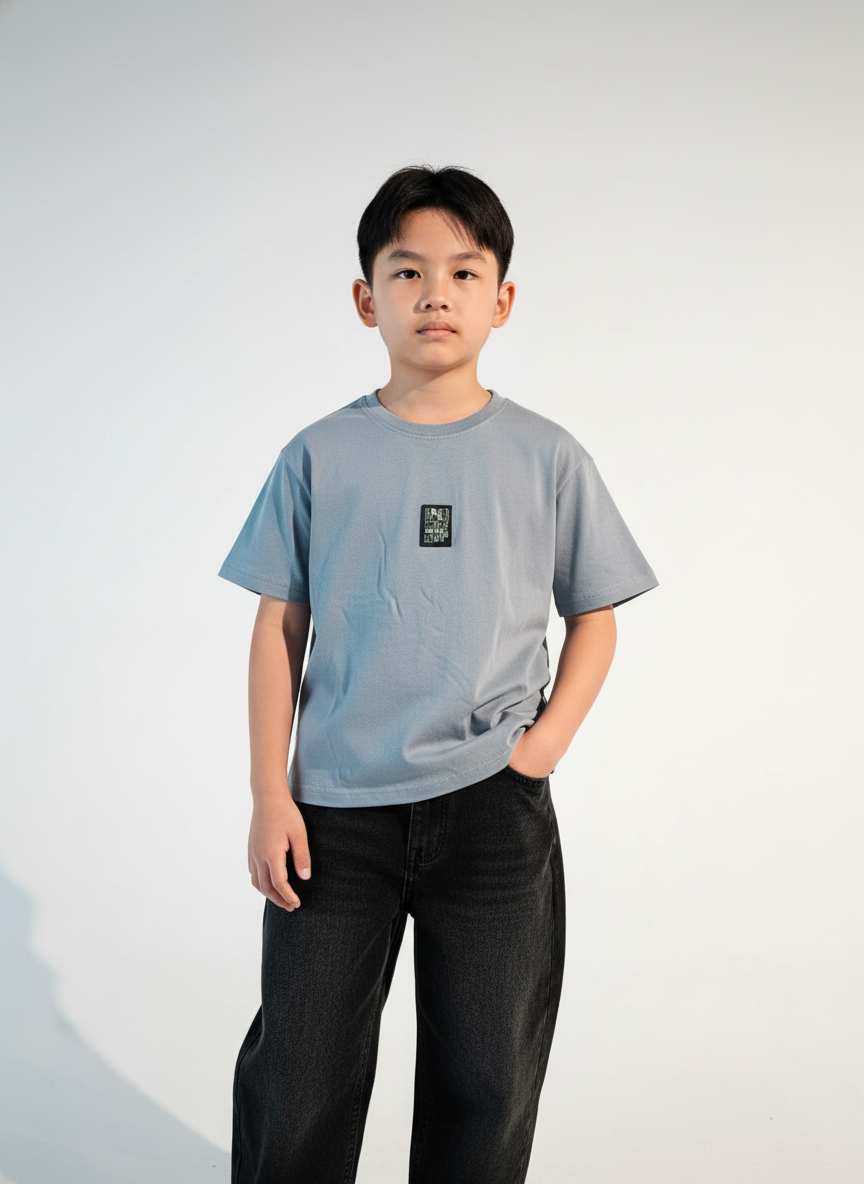 SkySlate Minimal Graphic T-Shirt