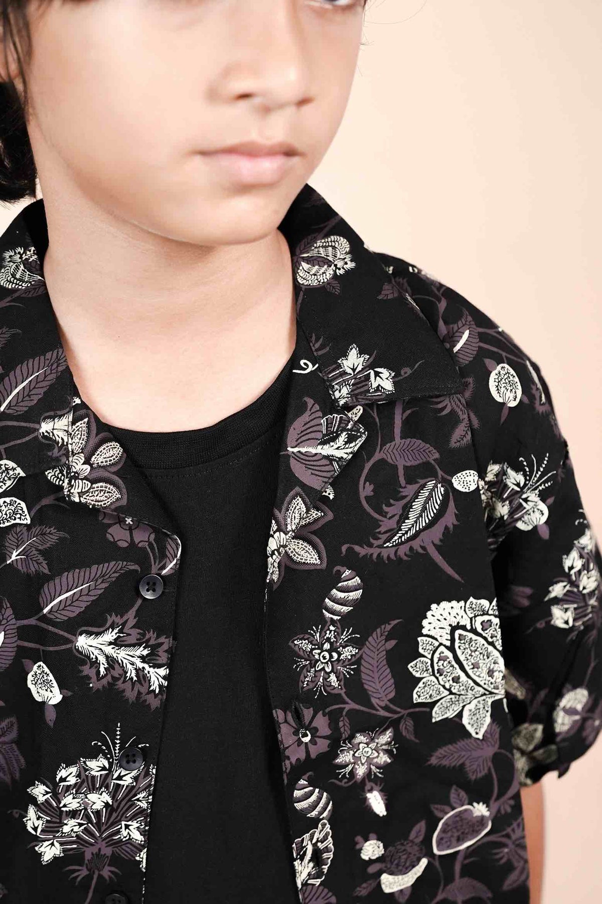 Floral Print Short Sleeve Shirt for Kids