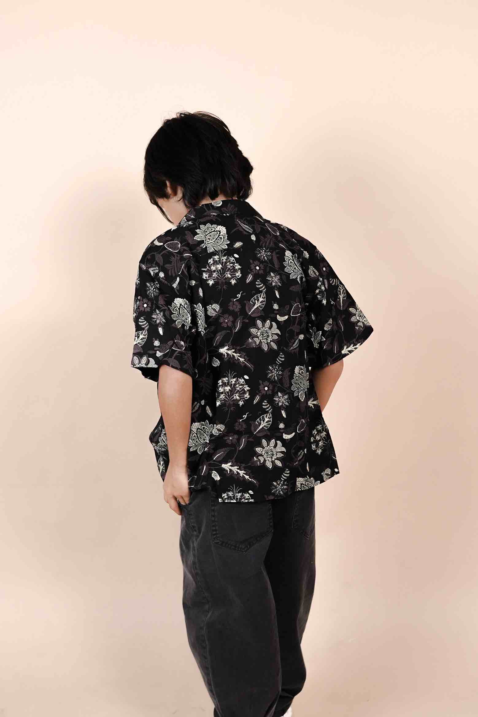 Floral Print Short Sleeve Shirt for Kids